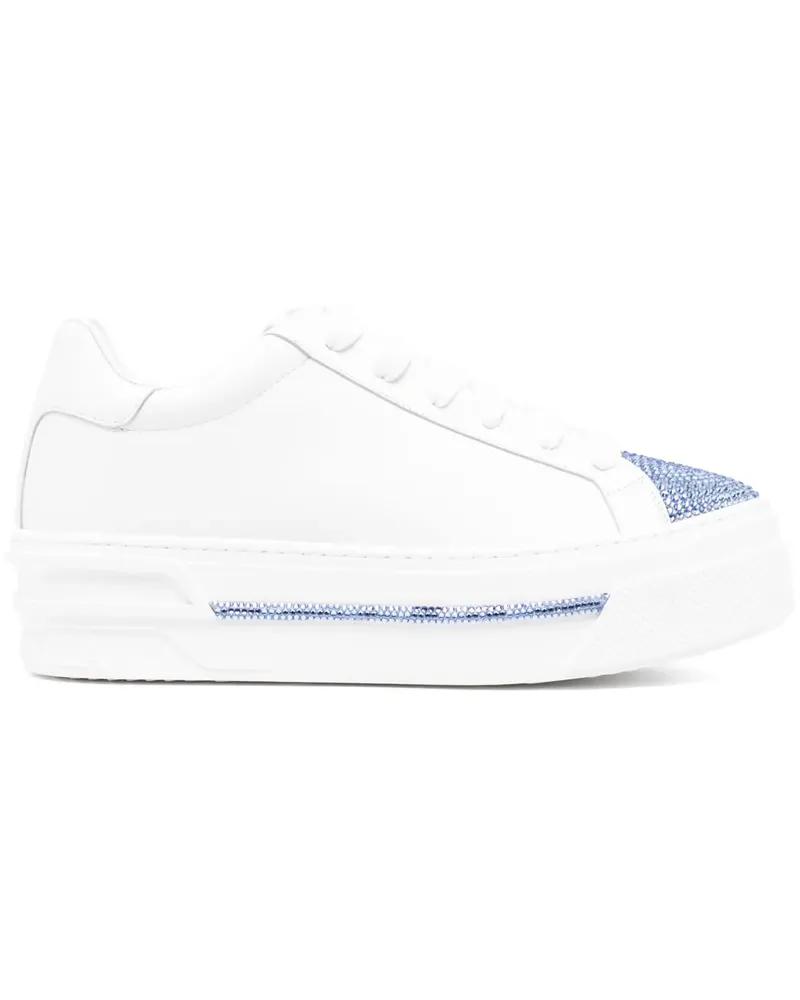 René Caovilla Sneakers mit Kristallen - Weiß Weiß