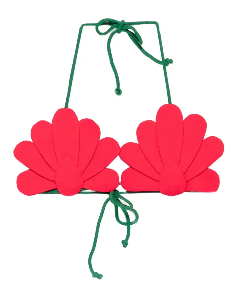 FARM Rio scalloped-edge triangle bikini top - Grün Grün