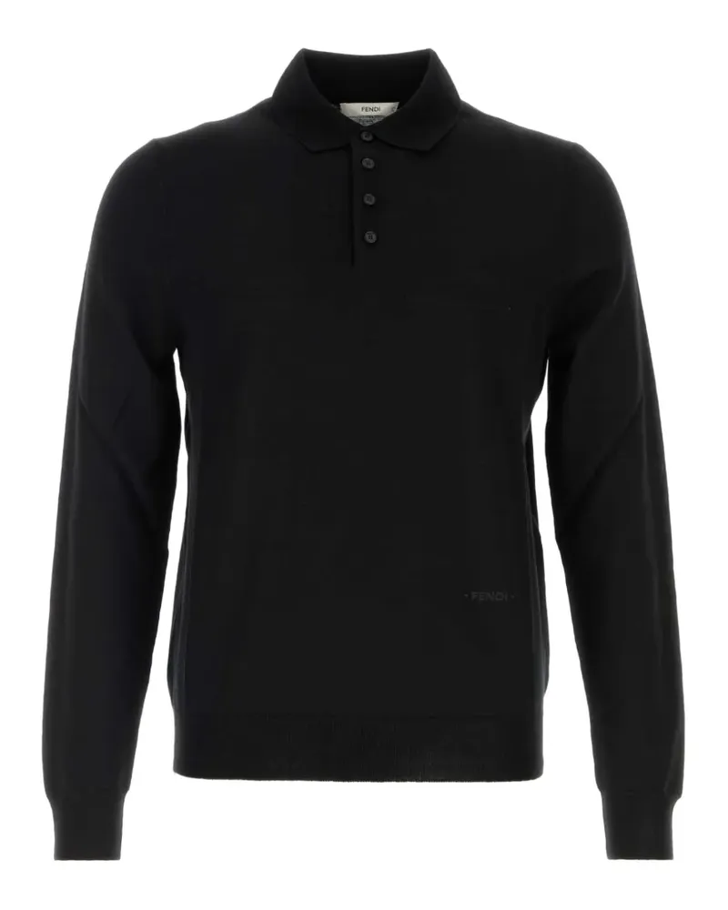 Fendi Langärmeliges Poloshirt - Schwarz Schwarz