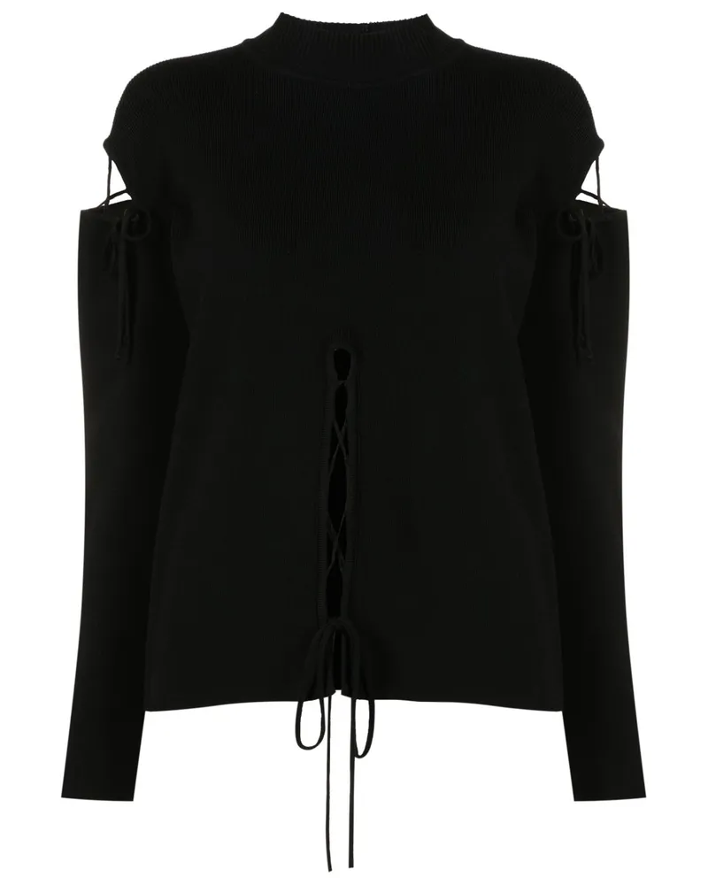 Gloria Coelho Pullover mit Schnürung - Schwarz Schwarz