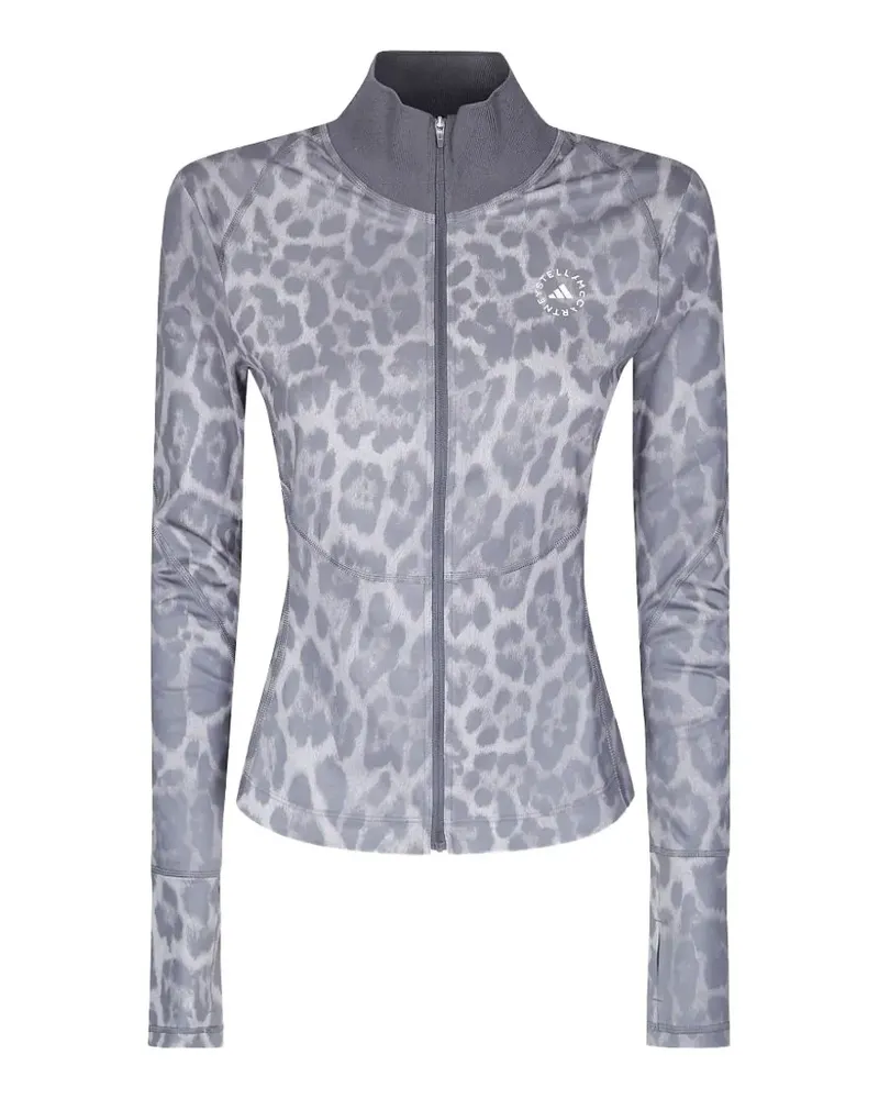 adidas leopard-print zipped sweatshirt - Grau Grau