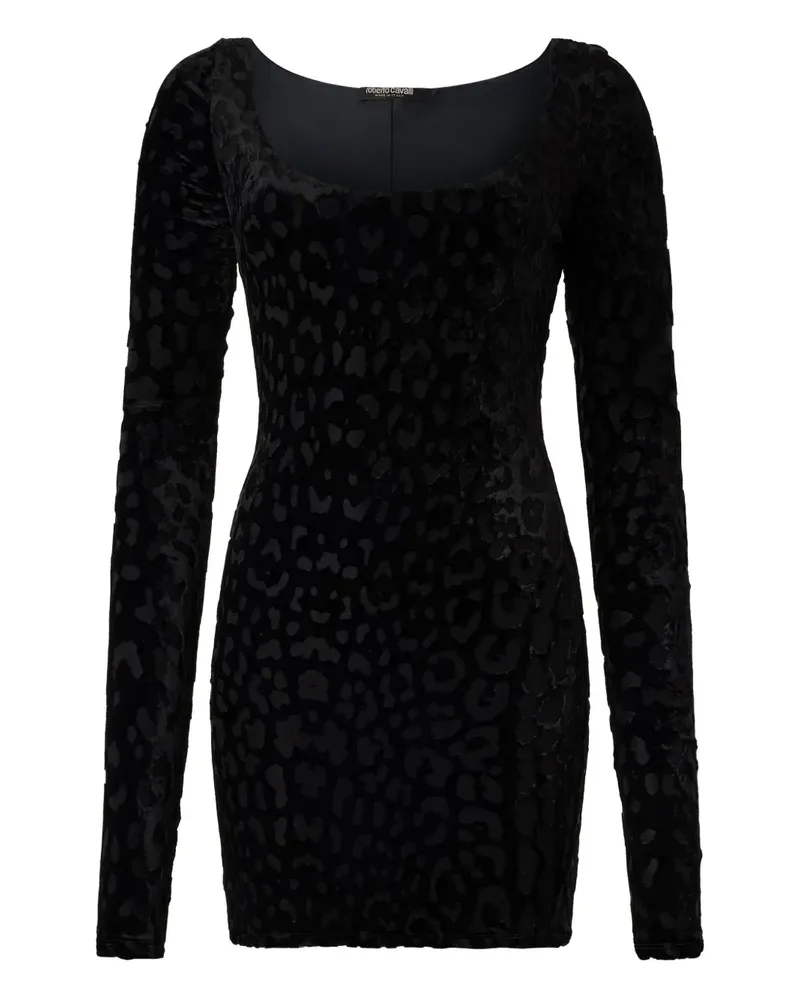 Roberto Cavalli Minikleid mit Jaguar-Hautmuster - Schwarz Schwarz