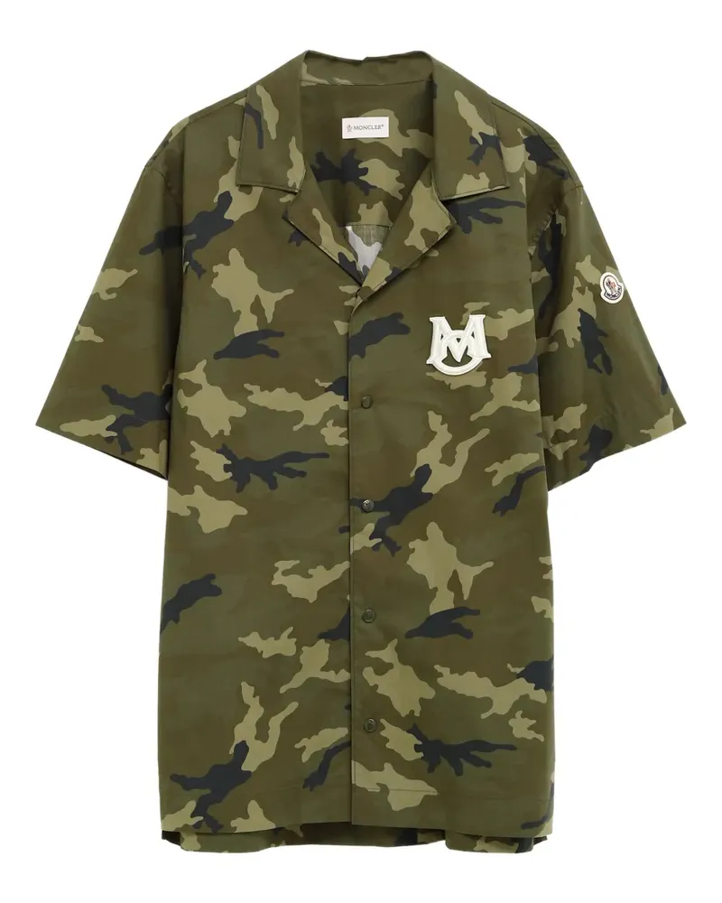 Moncler Camouflage-Hemd mit Logo-Patch - Grün Grün