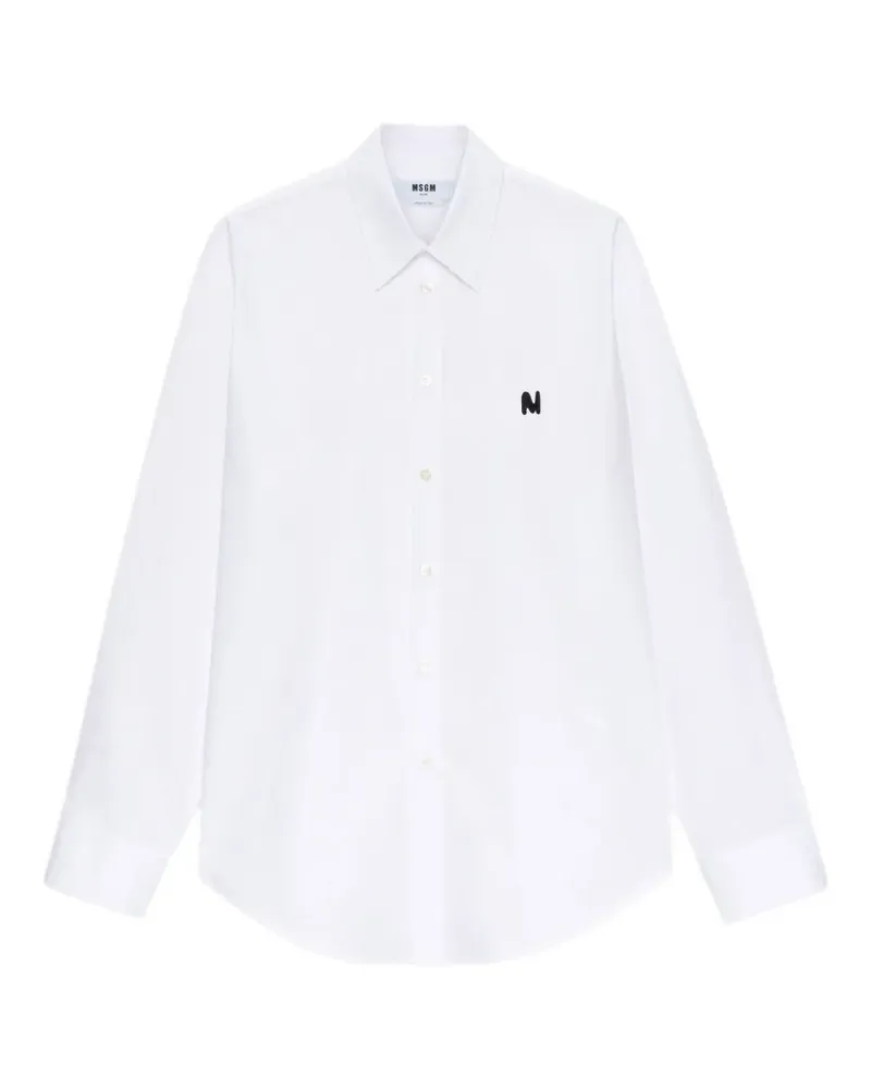 MSGM appliqué-detail shirt - Weiß Weiß