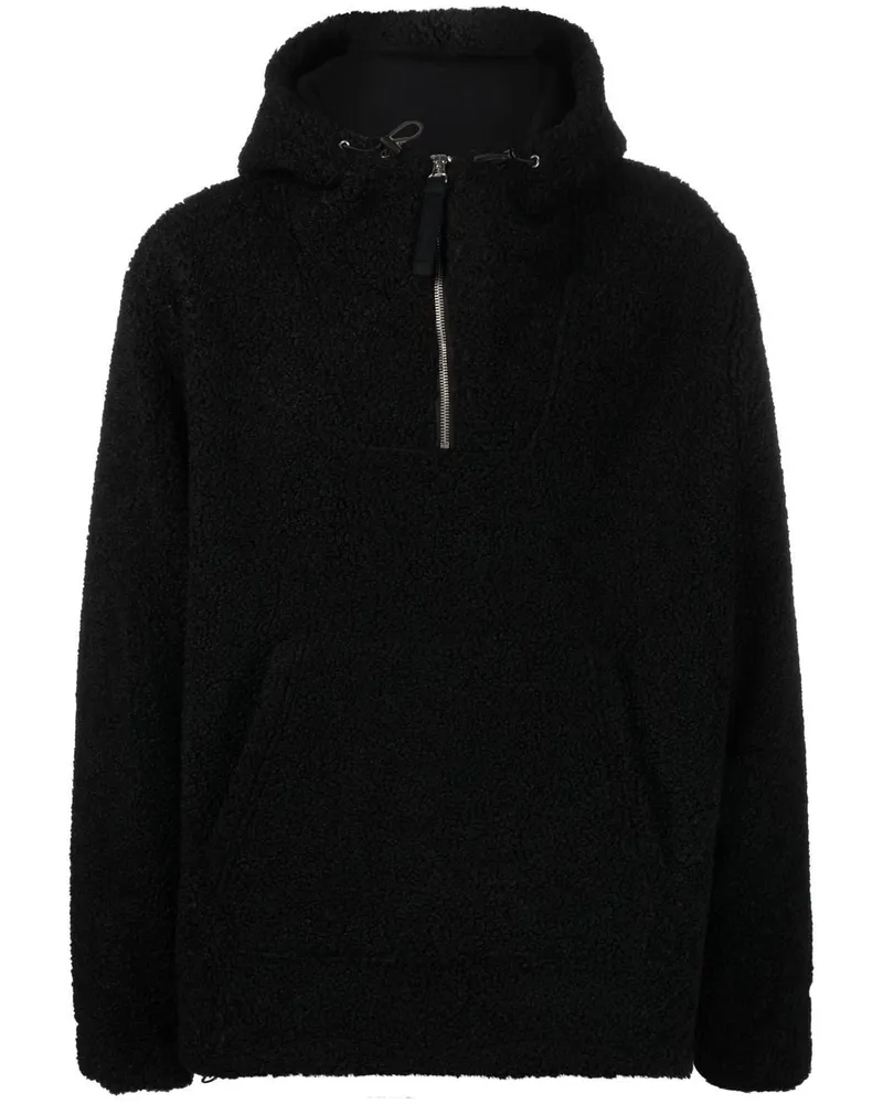 Helmut Lang Strukturierter Hoodie mit Reißverschluss Schwarz