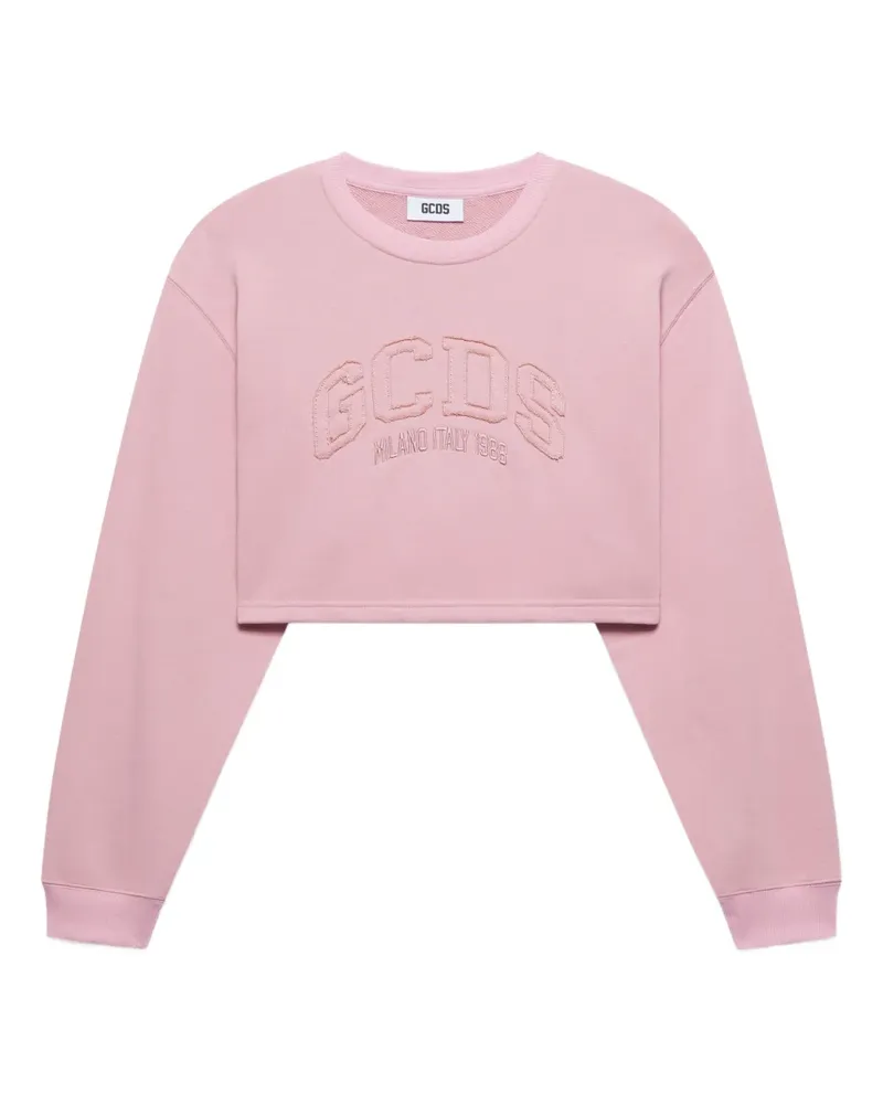 GCDS T-Shirt mit Logo-Stickerei - Rosa Rosa