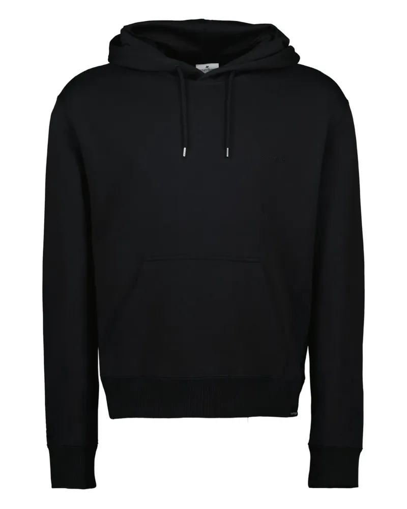 Courrèges Hoodie mit Logo-Stickerei - Schwarz Schwarz