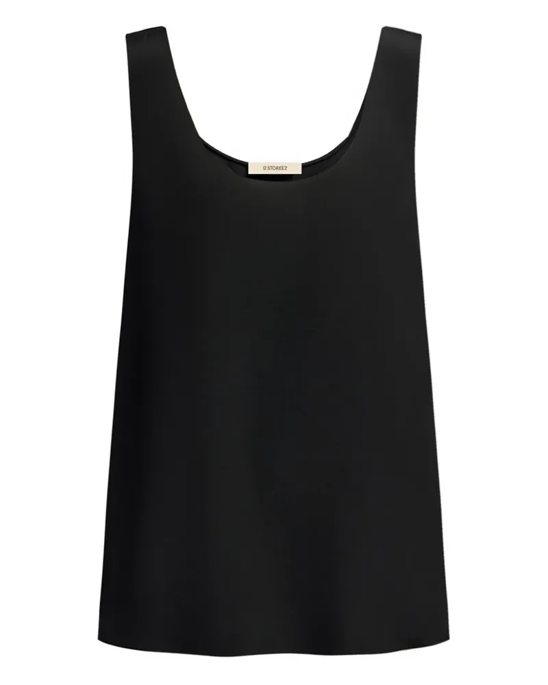 12 STOREEZ Oberteil aus Seide - Schwarz Schwarz