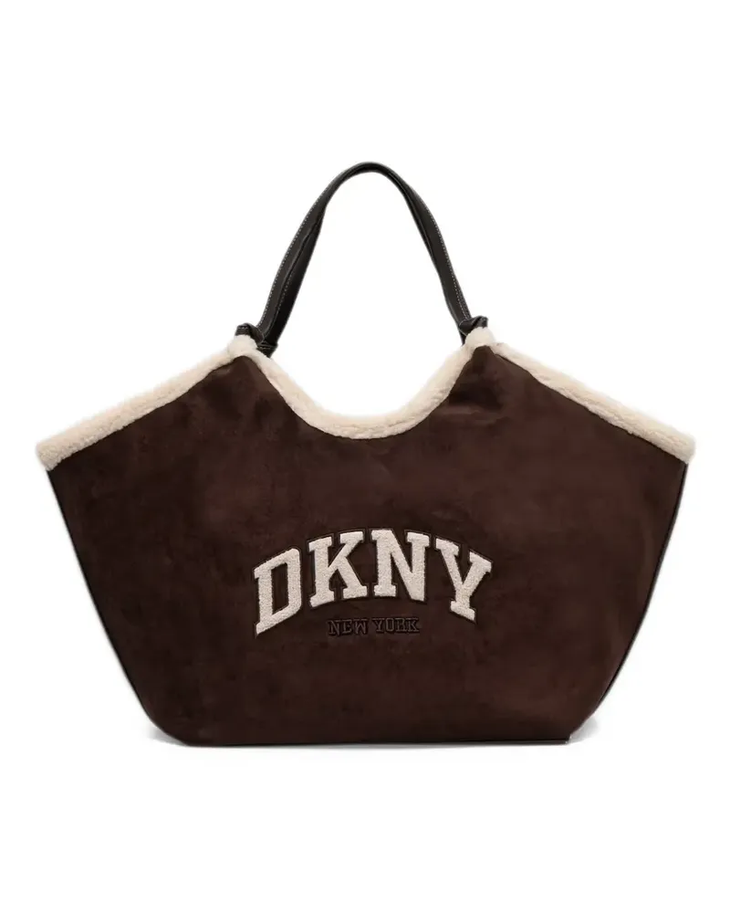 DKNY Shopper mit Logo-Patch - Braun Braun