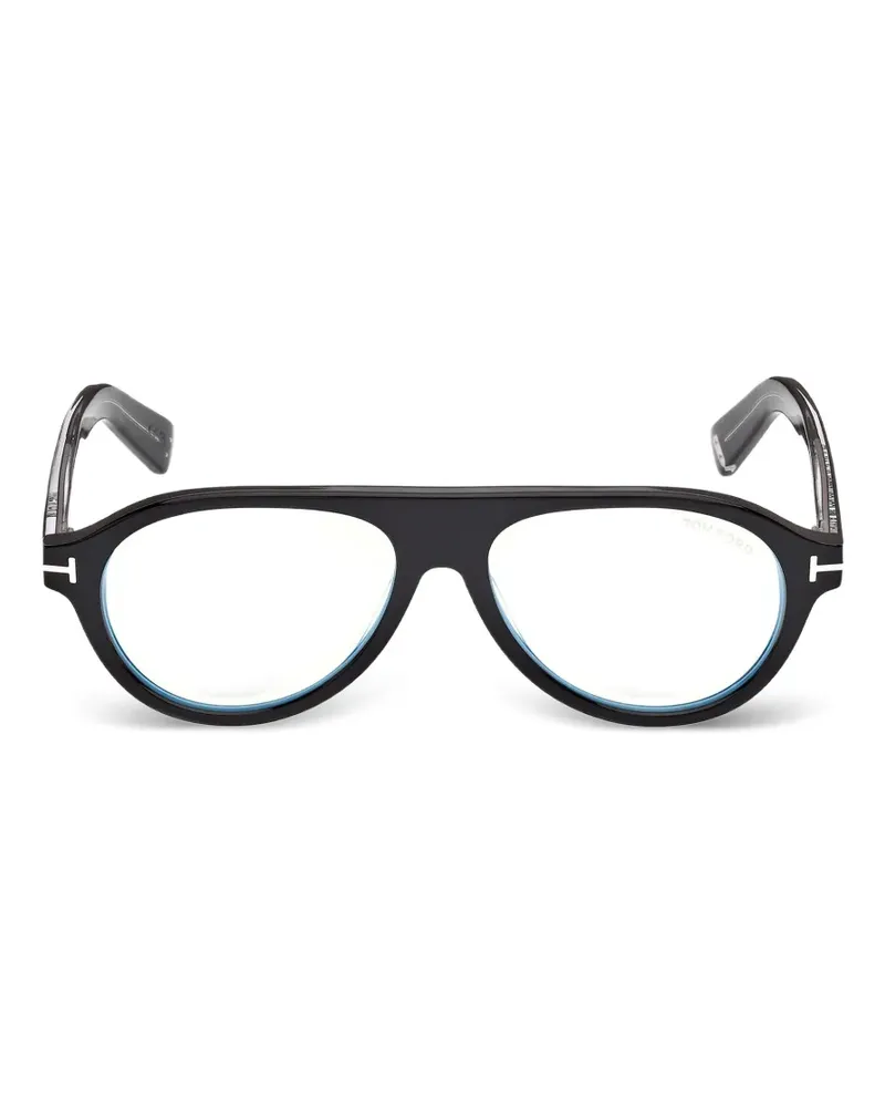 Tom Ford T-logo pilot-frame glasses - Schwarz Schwarz
