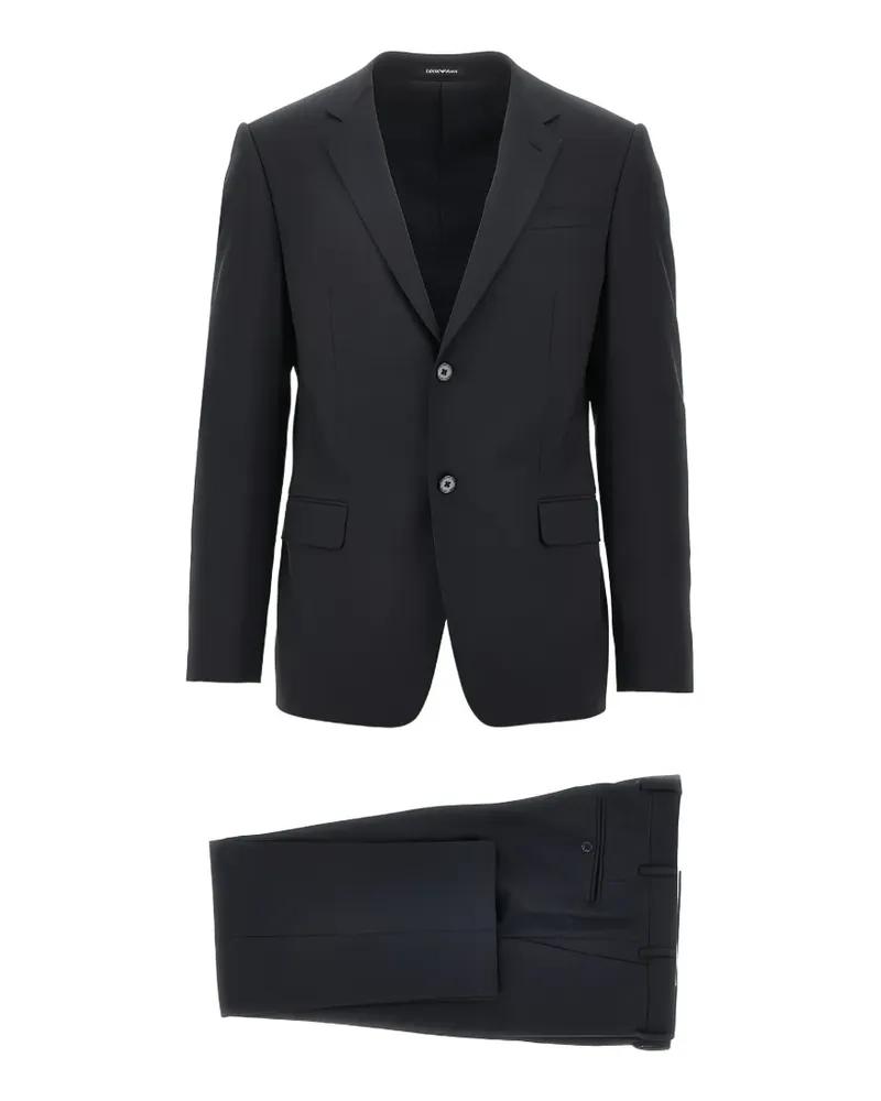 Emporio Armani single-breasted wool-blend suit - Schwarz Schwarz