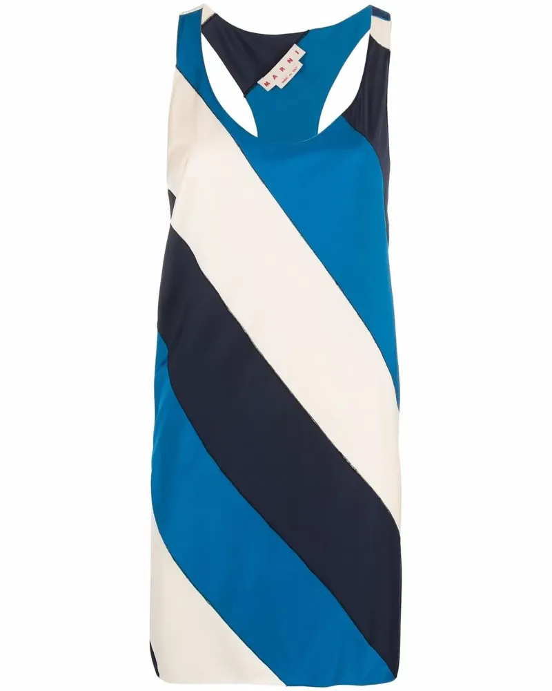 Marni Kleid mit diagonalen Streifen - Blau Blau
