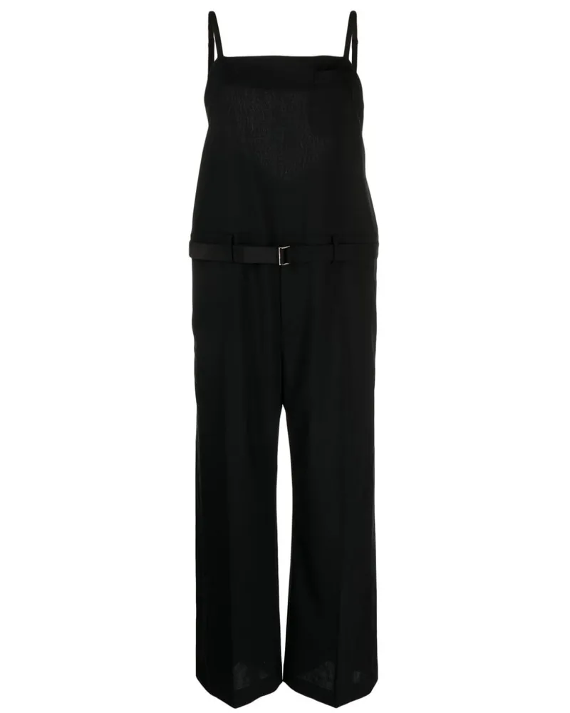 Sacai Jumpsuit aus Wollgemisch mit Gürtel - Schwarz Schwarz