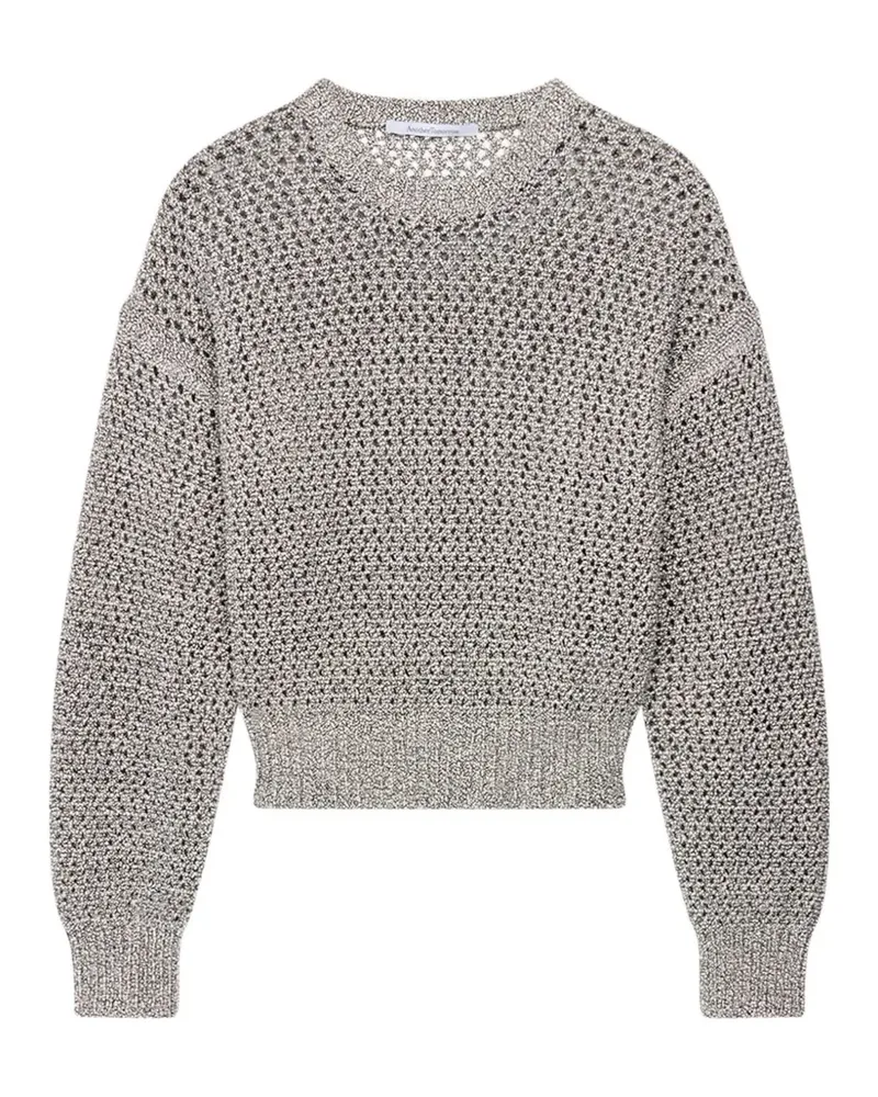 Another Tomorrow open-knit crew-neck sweater - Schwarz Schwarz