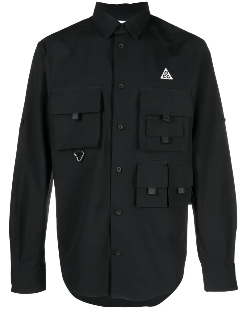 Nike Dri-Fit Hemd mit Logo-Stickerei - Schwarz Schwarz