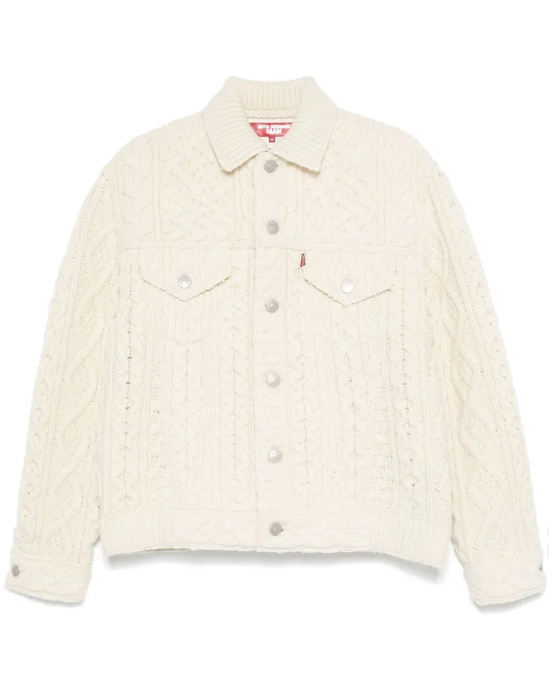 Junya Watanabe x Levi's® Cardigan in Aran-Strick - Weiß Weiß