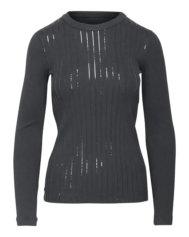 Brunello Cucinelli T-Shirt mit Paillettenstreifen - Grau Grau