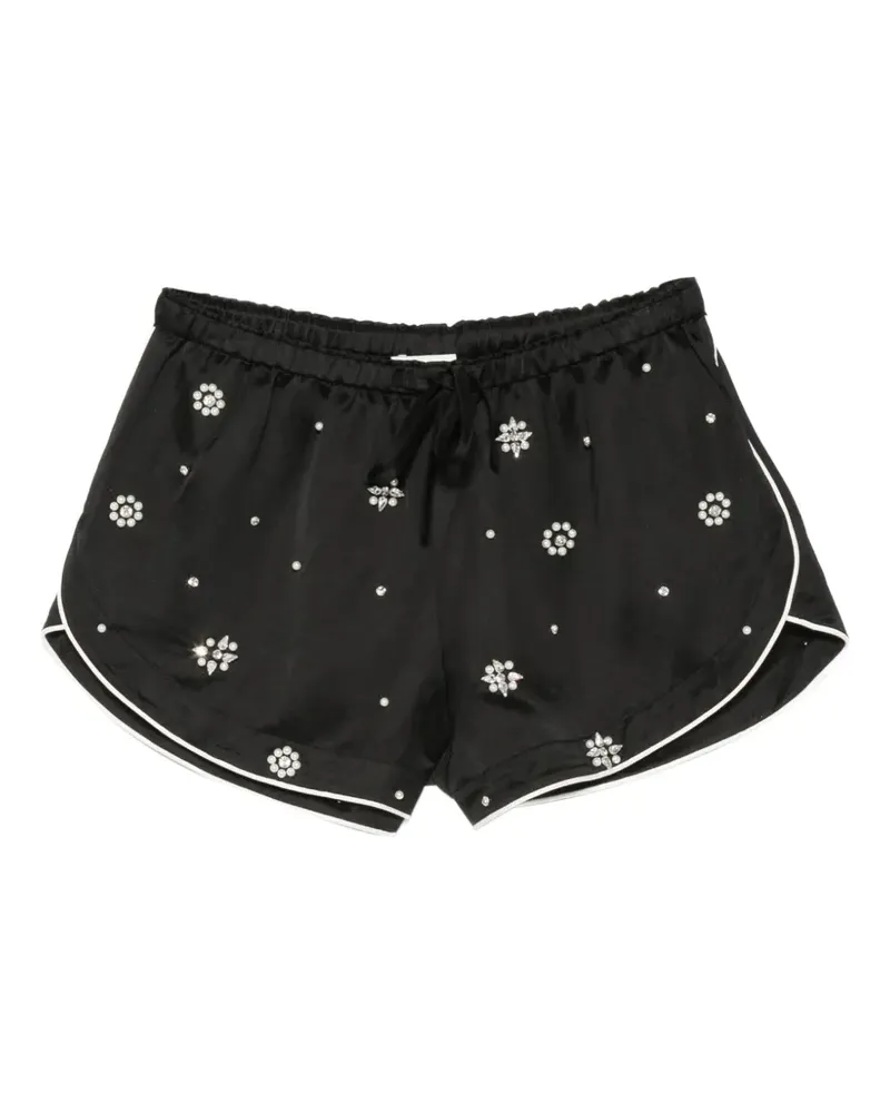 Sandro Strassverzierte Shorts mit Perlen - Schwarz Schwarz