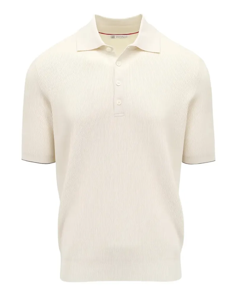 Brunello Cucinelli short-sleeve buttoned polo shirt - Nude Nude