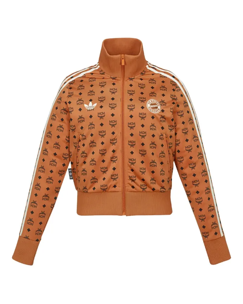 MCM adidas x FC Bayern Sportjacke mit Monogramm-Print und Logo-Patch - Orange Orange