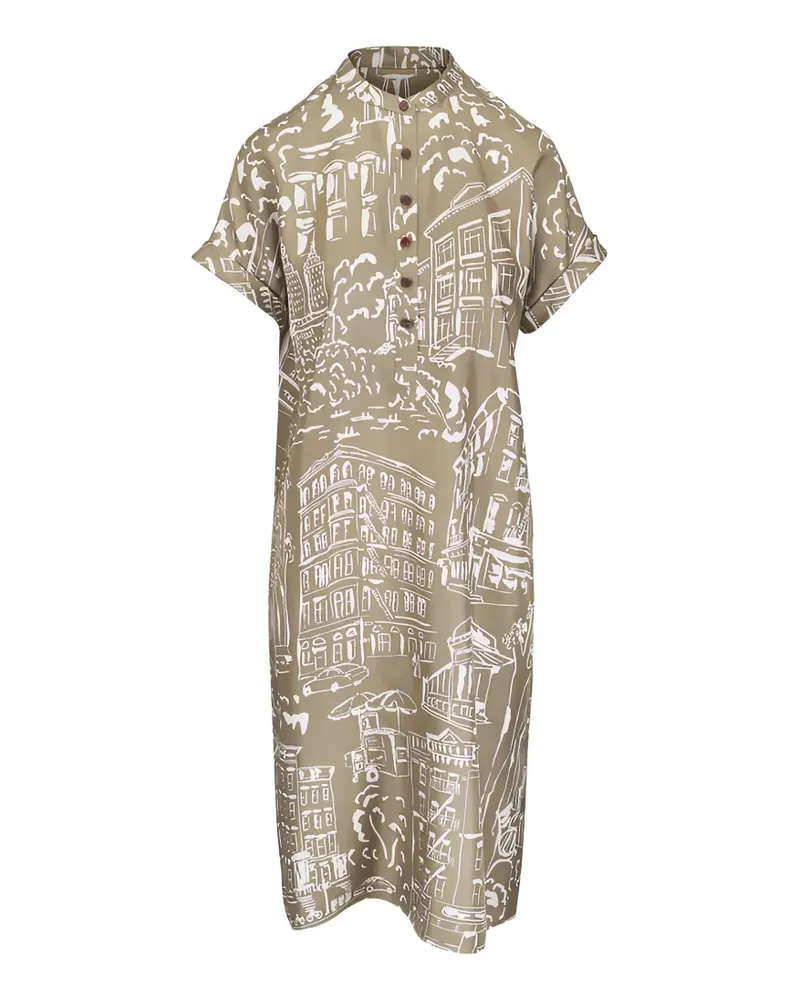 Lafayette148 print short-sleeve dress - Grün Grün