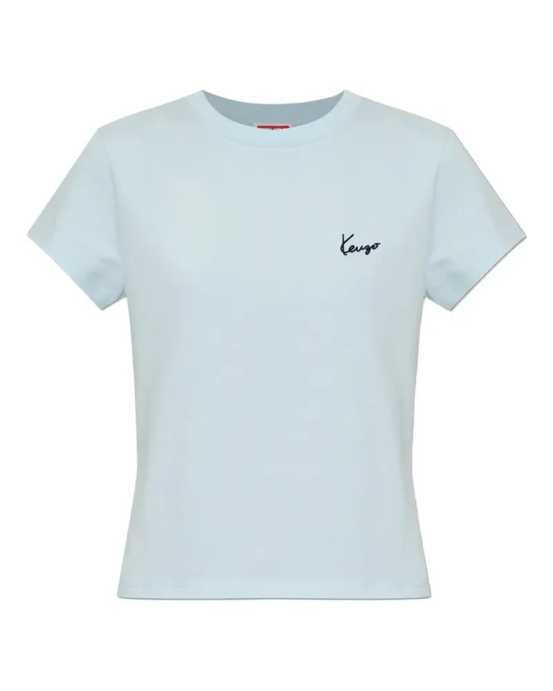 Kenzo Signature logo-embroidered T-shirt - Blau Blau