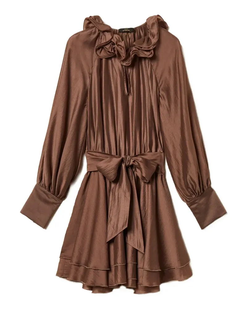 Twin-Set ruffled belted dress - Braun Braun