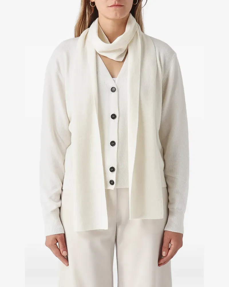 MEIMEIJ scarf-detail V-neck cardigan - Nude Nude
