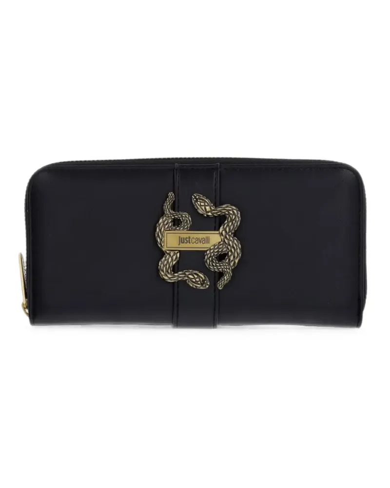 Just Cavalli Iconic Snakes logo-plaque wallet - Schwarz Schwarz
