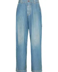 Maison Margiela Halbhohe Wide-Leg-Jeans Blau