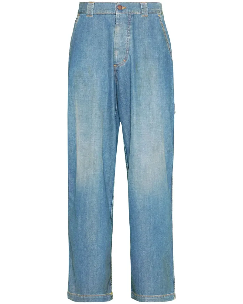 Maison Margiela Halbhohe Wide-Leg-Jeans - Blau Blau