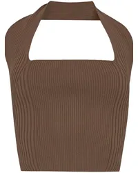 By Malene Birger Geripptes Ronda Neckholder-Top Braun