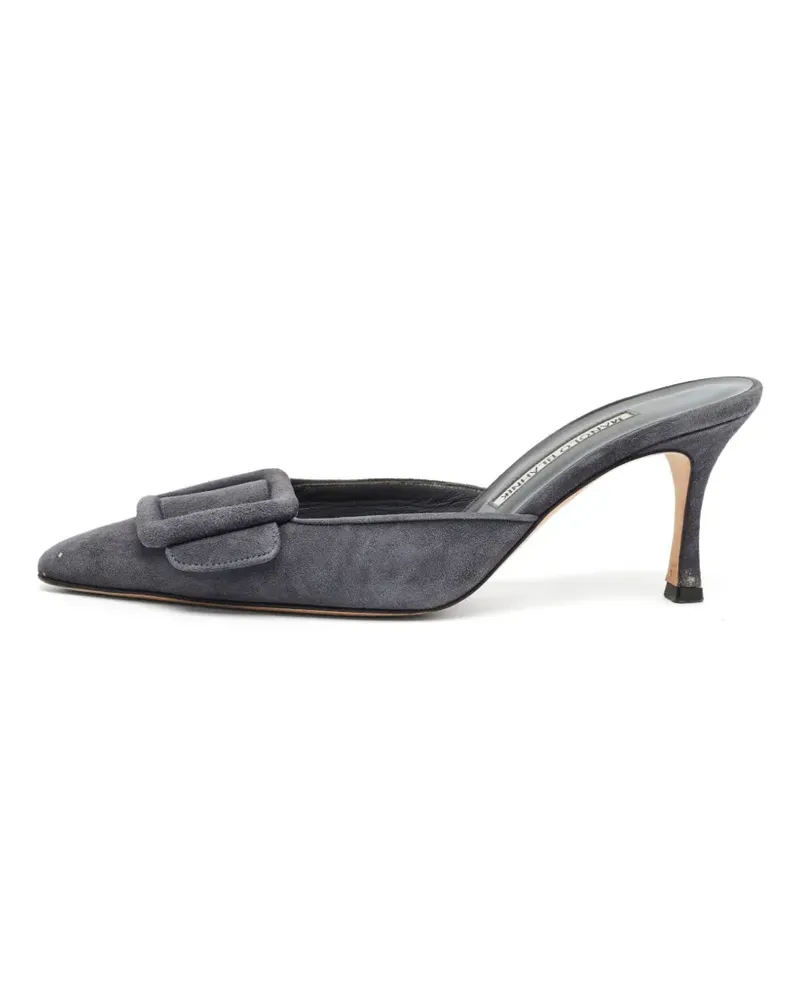 Manolo Blahnik Maysale Mules mit Absatz - Grau Grau
