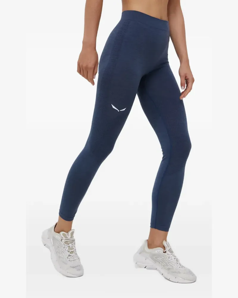 Salewa Zebru Responsive Leggings mit Logo - Blau Blau