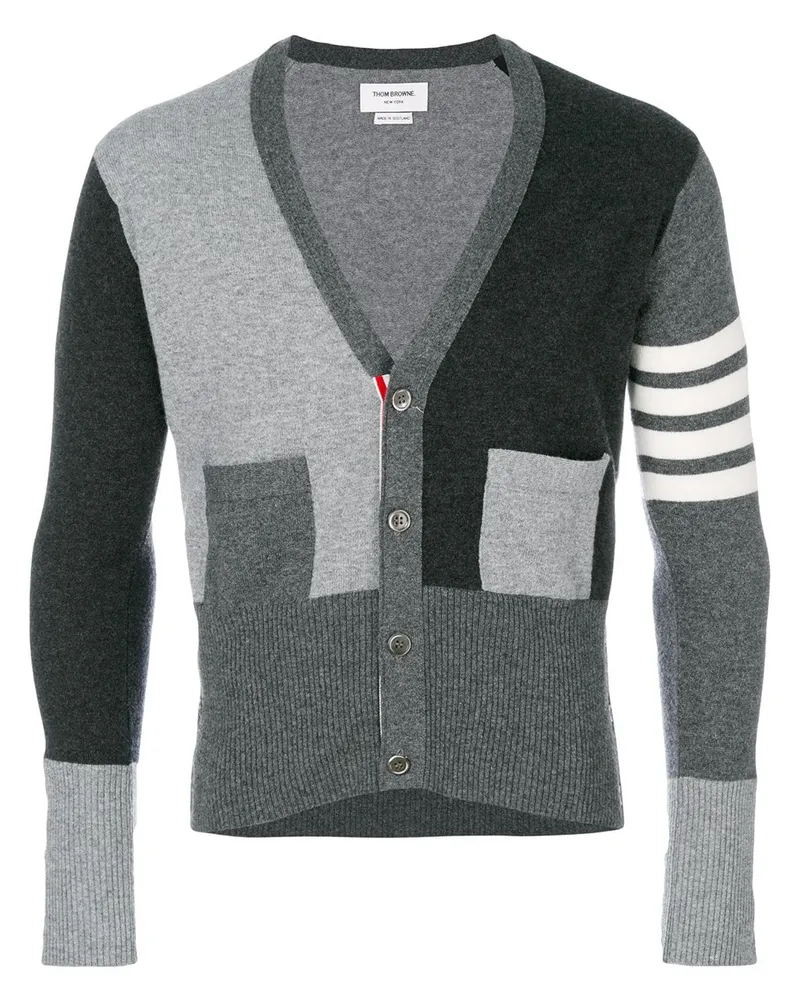 Thom Browne Cardigan mit V-Ausschnitt Grau