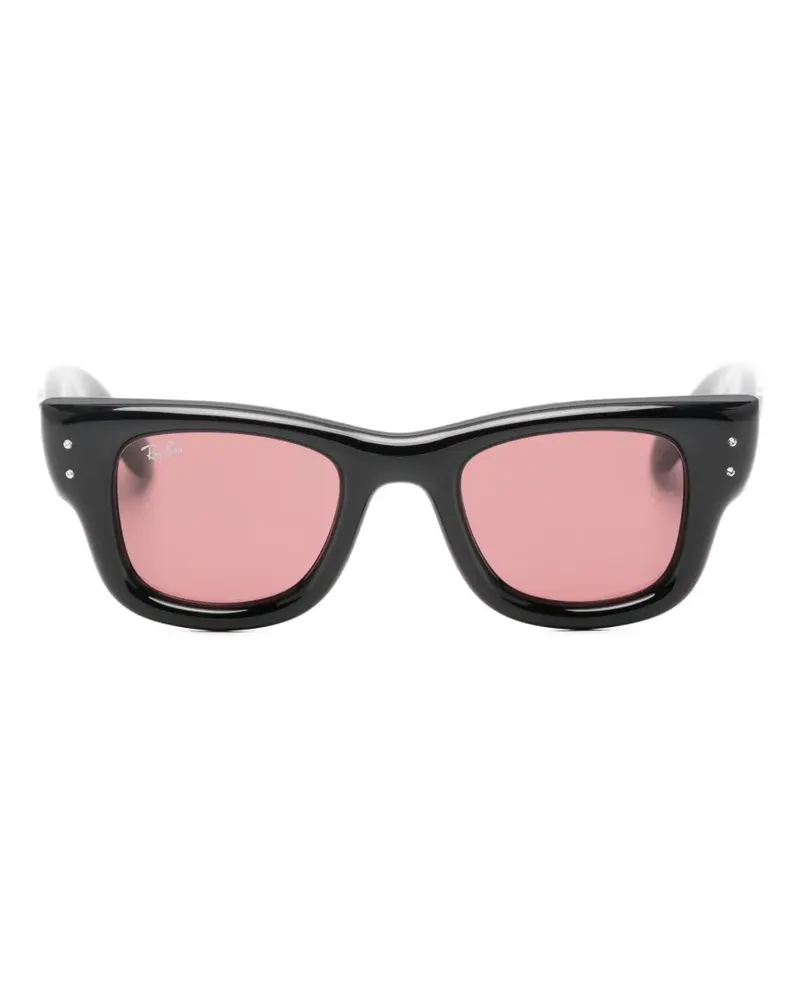 Ray Ban Wayfarer Puffer Sonnenbrille mit Kristall-Logo - Braun Braun