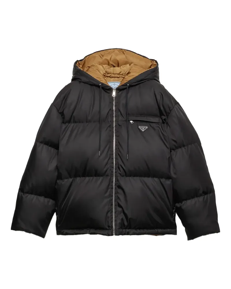 Prada Gefütterte Kapuzenjacke - Schwarz Schwarz