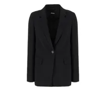 single-breasted blazer - Schwarz