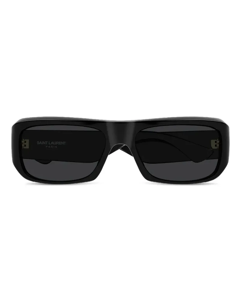 Saint Laurent Sonnenbrille mit eckigem Gestell - Schwarz Schwarz