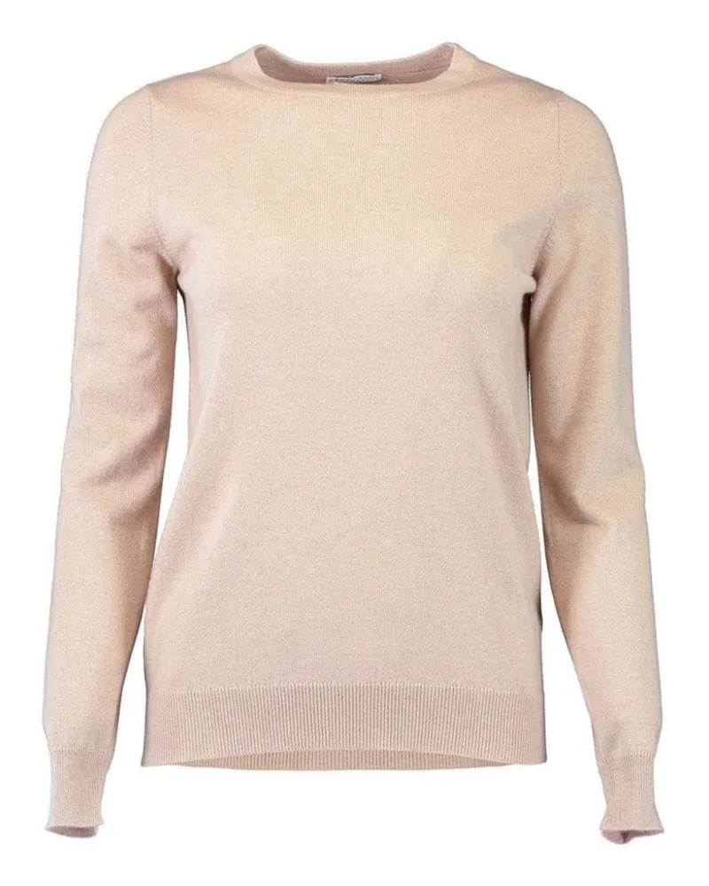 Brunello Cucinelli Kaschmirpullover mit Rundhalsausschnitt Nude