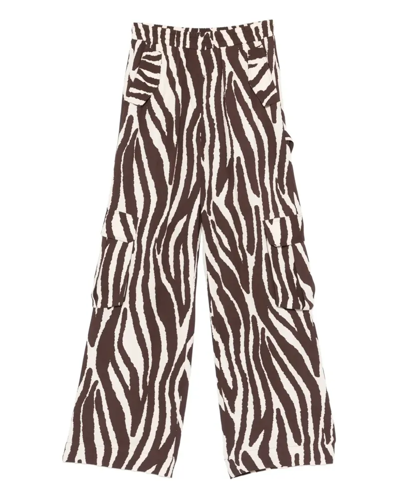 Twin-Set Cargohose mit Zebra-Print - Braun Braun