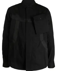 maharishi Hemdjacke mit Besatzstreifen Schwarz