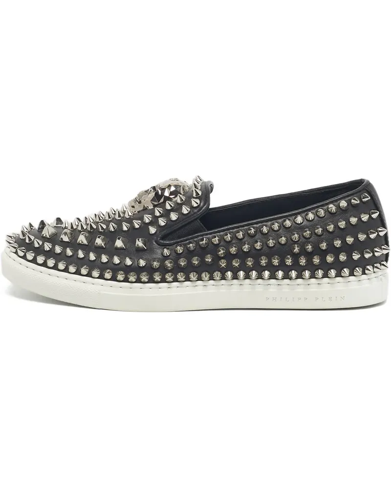 Philipp Plein Skull studded leather trainers - Schwarz Schwarz