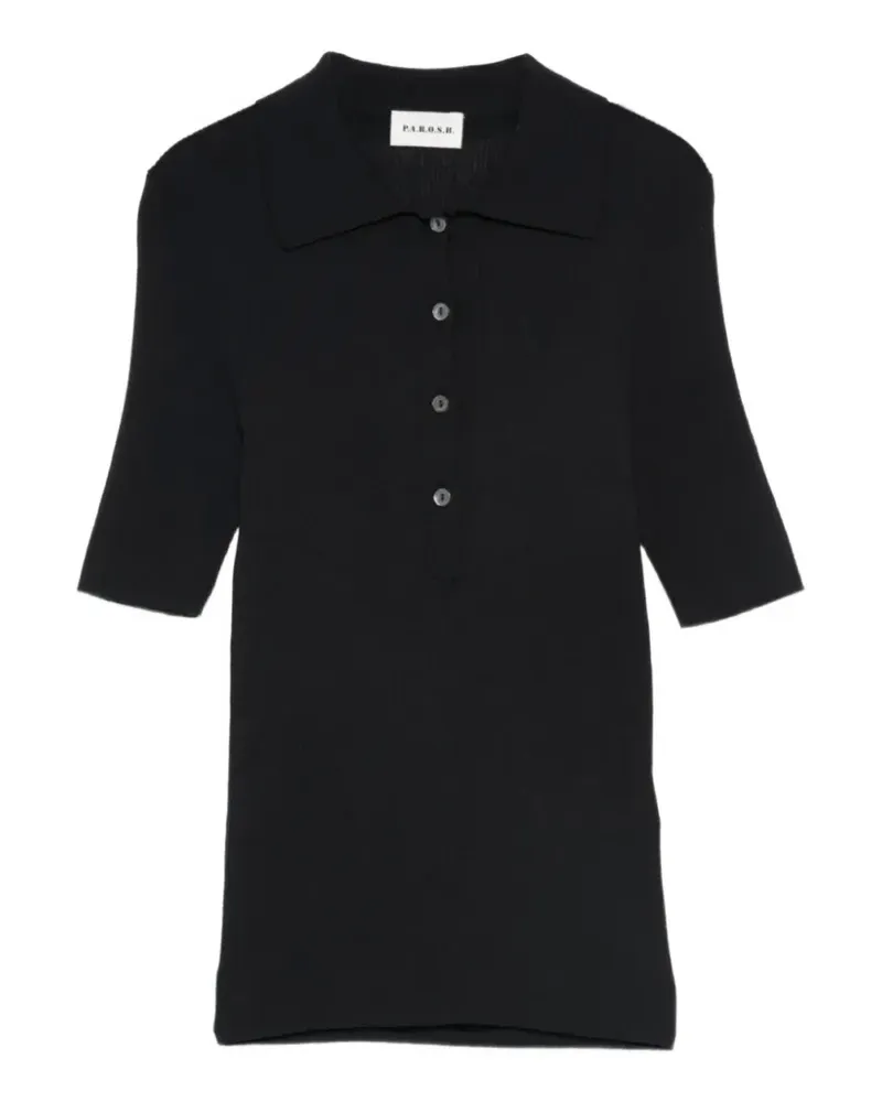 P.A.R.O.S.H. ribbed-knit polo shirt - Schwarz Schwarz