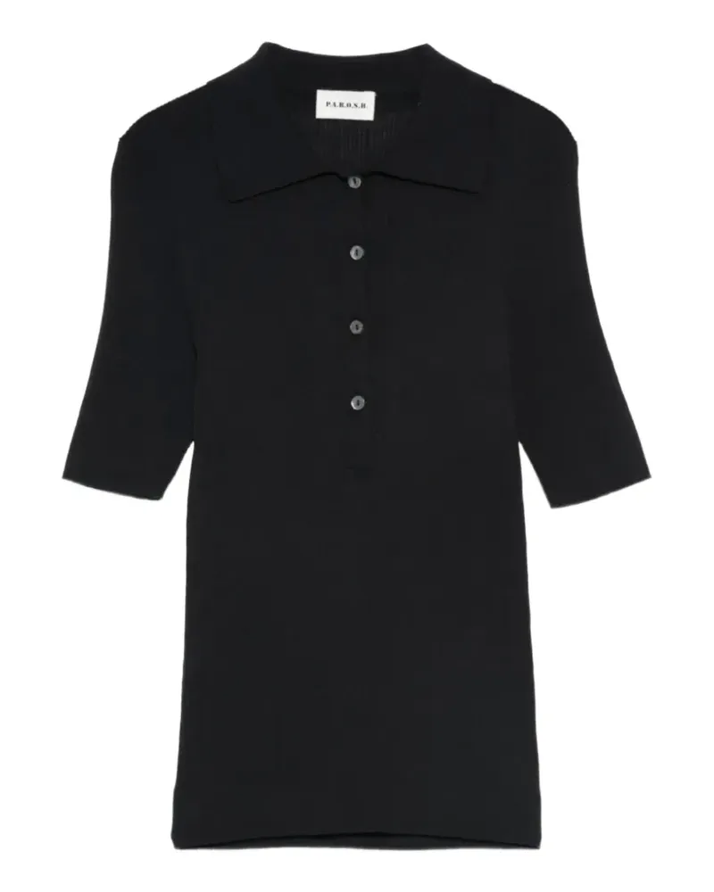 P.A.R.O.S.H. ribbed-knit polo shirt - Schwarz Schwarz