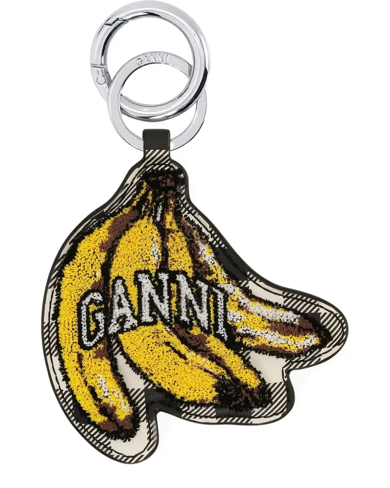 Ganni Schlüsselanhänger mit Logo - Schwarz Schwarz