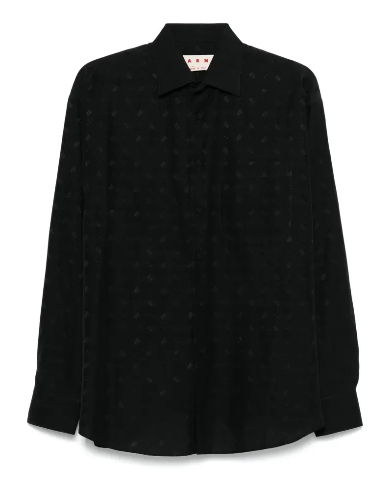Marni Hemd mit Jacquardmuster - Schwarz Schwarz