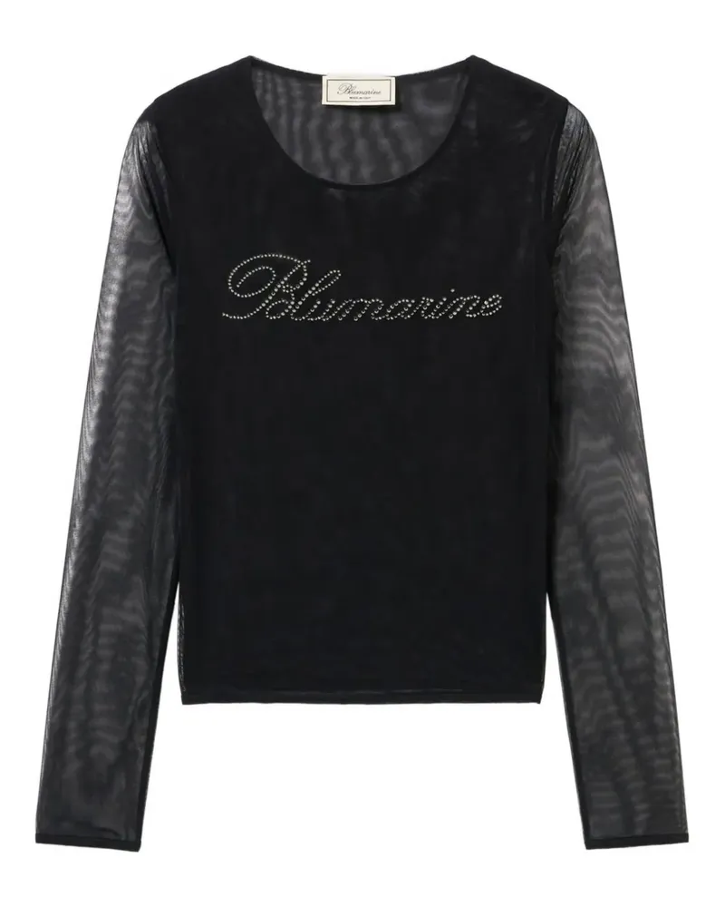 Blumarine Verziertes Netztop - Schwarz Schwarz