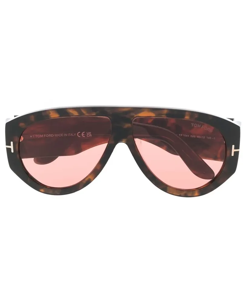 Tom Ford Runde Bronson Sonnenbrille - Braun Braun
