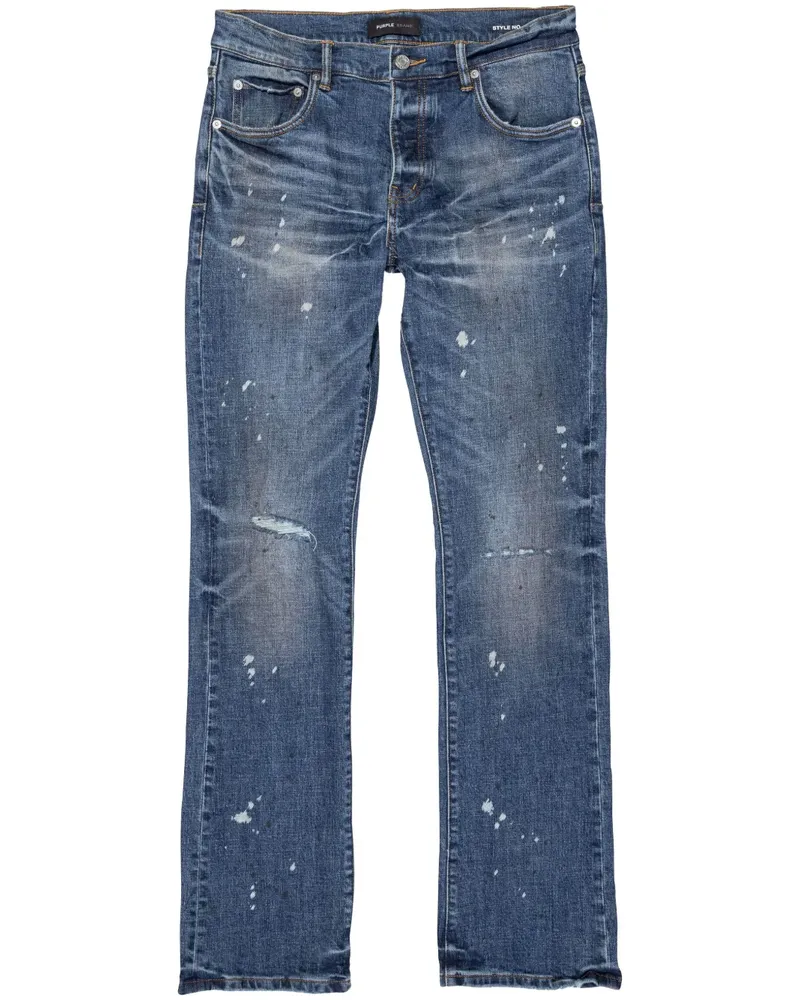 PURPLE BRAND Gerade Jeans im Distressed-Look - Blau Blau